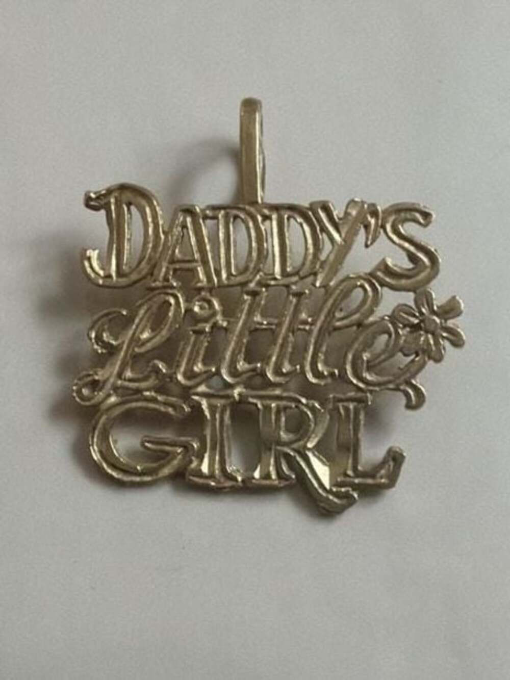Vintage 14K Gold "Daddy's Little Girl" Message Charm Pendant - Kharisma 1g